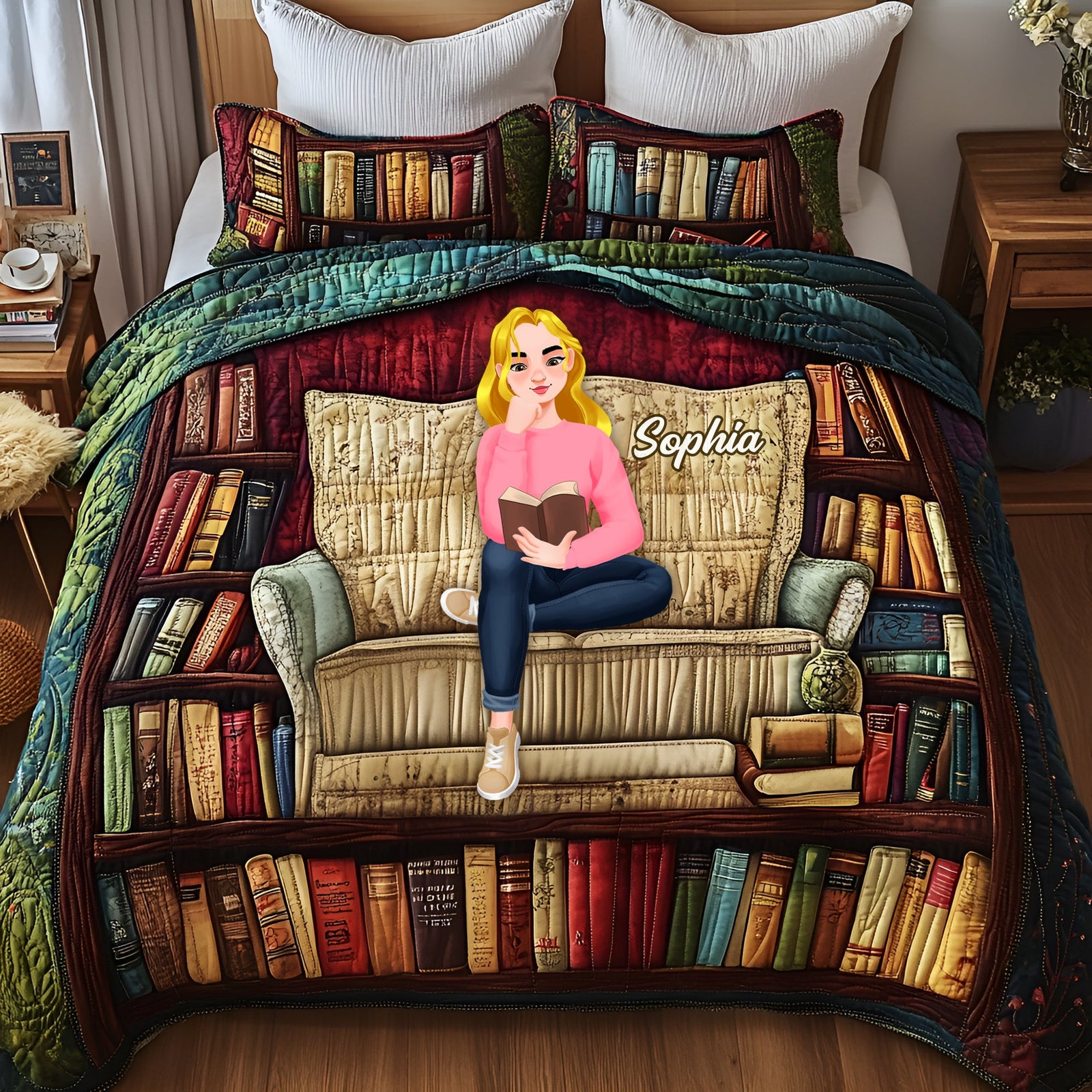 Cozy Up With Books Quilt Bed Set Special Line- Personalized Gift For Book Lovers 03TGLU160425-Homacus