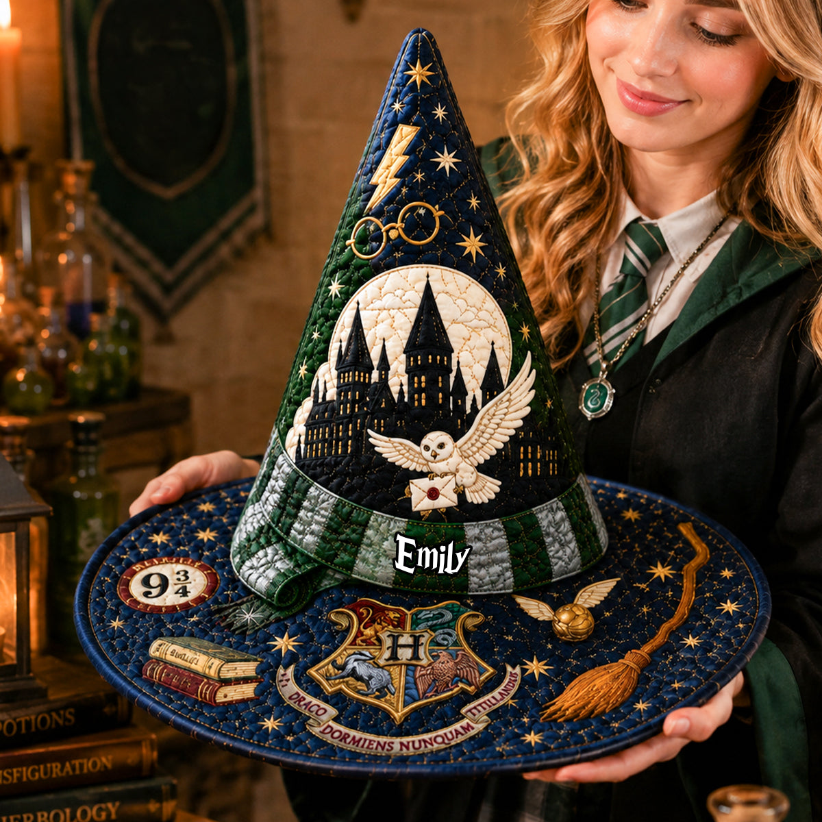 High-Fantasy World Quilted Witch Hat - Personalized Gifts 03nadh120826