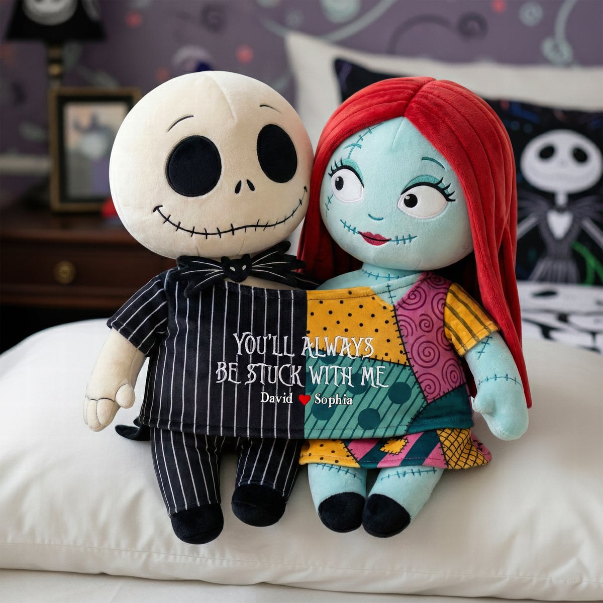 Spooky Cute Couple Custom Shape Pillow – Personalized Gifts for Couples 04qhqn251125