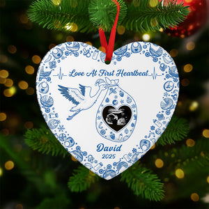 Personalized Christmas Gifts For Pregnant Women Heart Ceramic Ornament 03kita170925-Homacus
