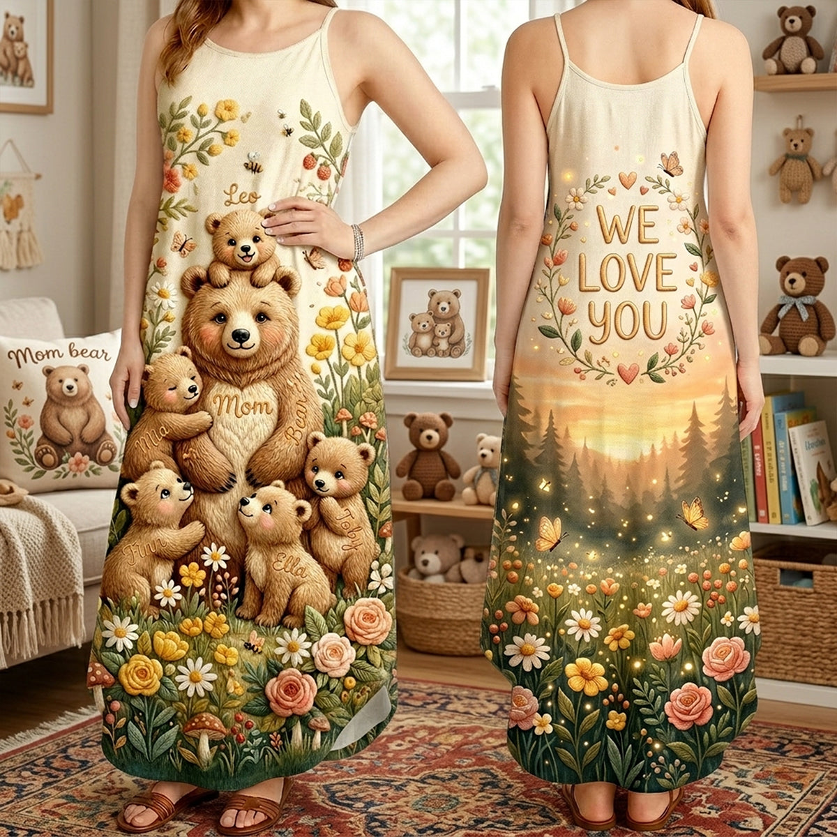 Mama Bear Maxi Dress - Personalized Gifts For Mom 04PATA270326-Homacus
