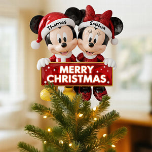 Couple Acrylic Christmas Tree Topper - Personalized Gifts For Couple 08pgdt151125-Homacus