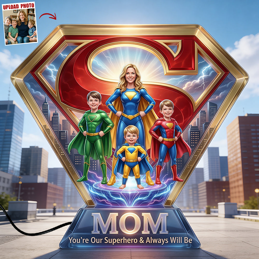 Mom & Her Power Squad Acrylic Light Box - Personalized Custom Photo Gifts For Mom 04NADT300326-Homacus