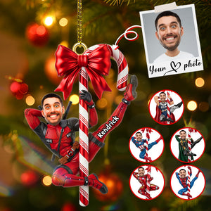 Custom Photo Funny Hero Ornament - Personalized Gifts For Christmas 04NAMG280825-Homacus