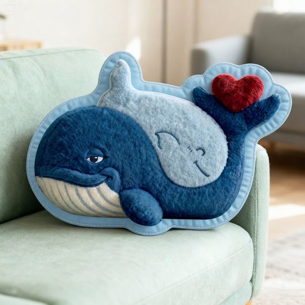 Caring Whale Dad Custom Shape Pillow, Personalized Gifts For Dad