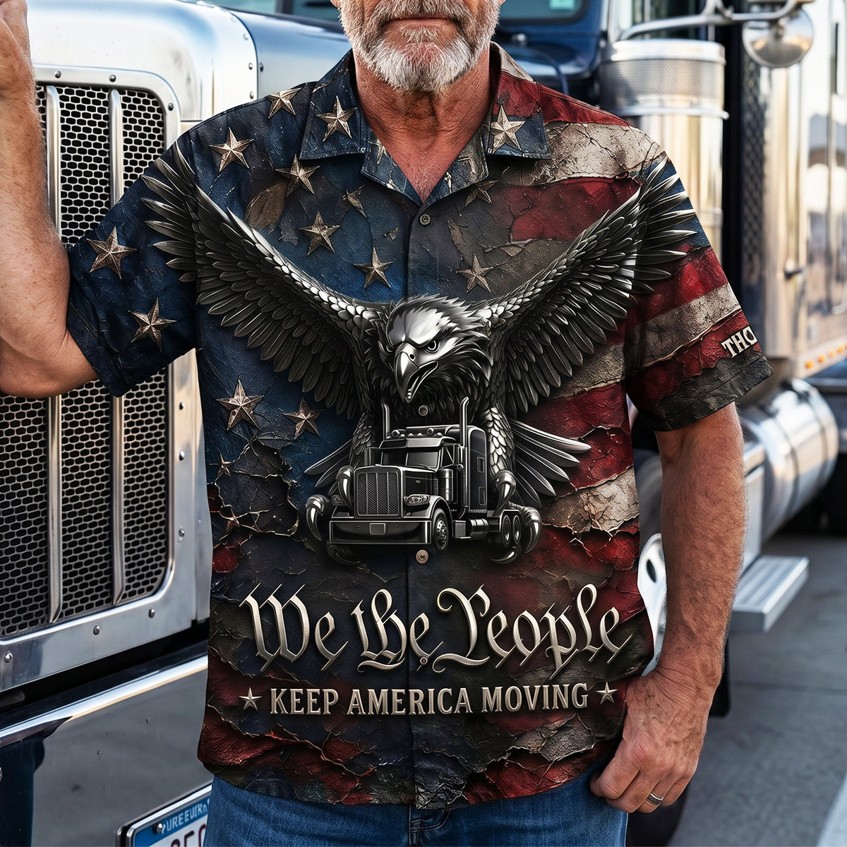 Badass Trucker Keep America Moving Hawaiian Shirt, Personalized Gifts For Trucker 03qhdt260626-Homacus