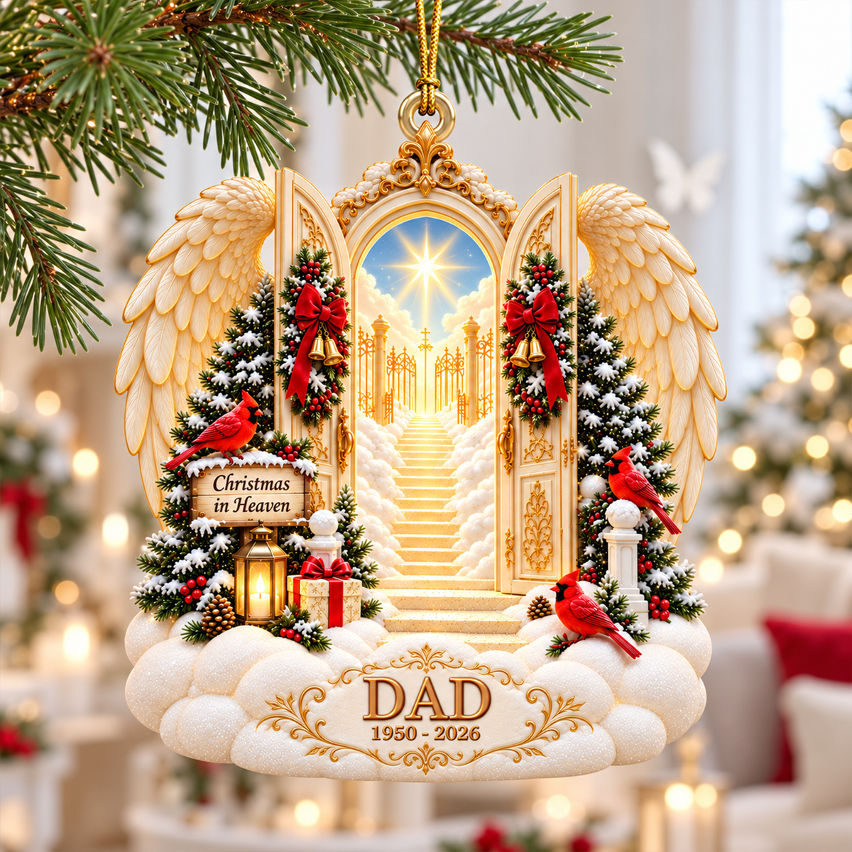 Christmas In Heaven Ornament - Personalized Memorial Gifts For Family 01toqn201026-Homacus