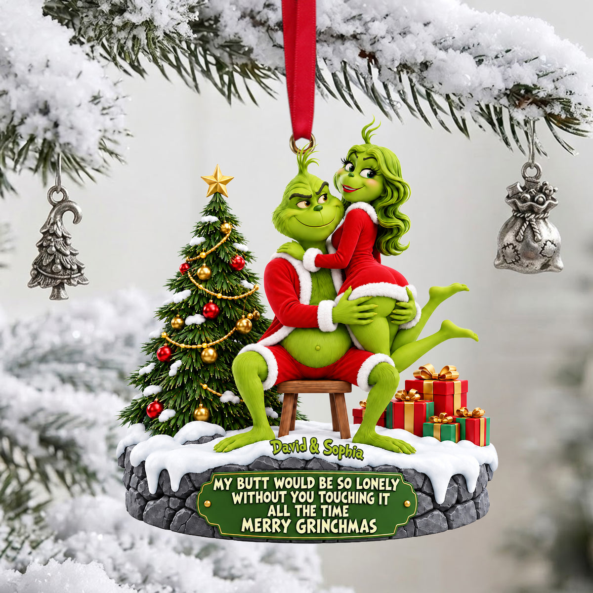 Playful Couple Acrylic Ornament - Personalized Christmas Gifts For Couples 02OHLU151026-Homacus