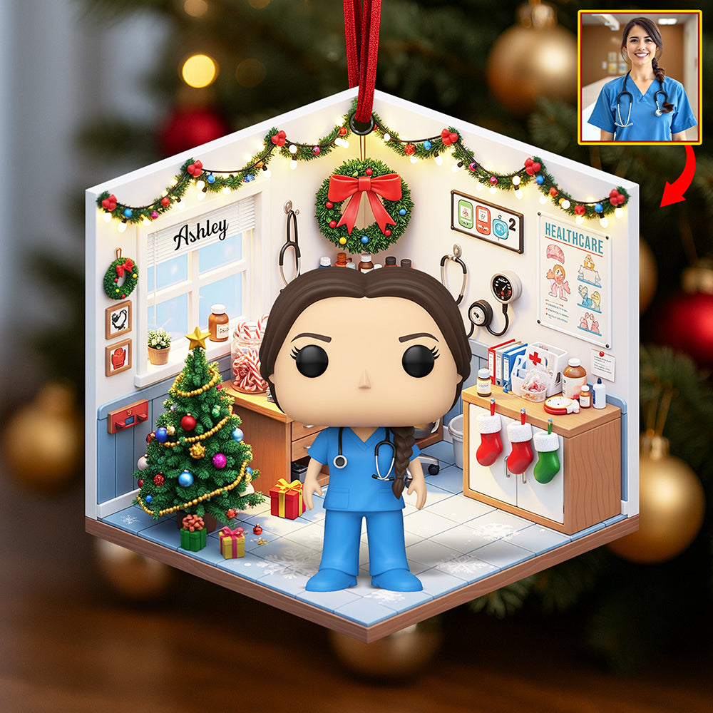 Cute Nurse Christmas Ornament - Custom Photo Gifts For Nurse 05pgqn060925-Homacus