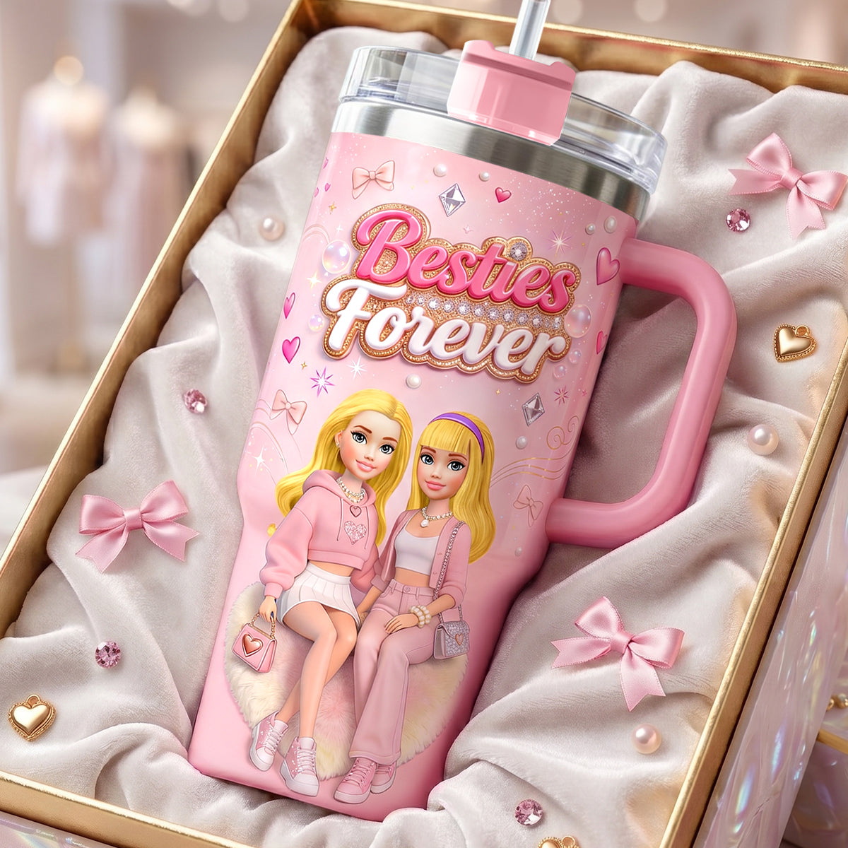 Besties Forever 40oz Tumbler - Personalized Gifts For Besties 05pgdh120626-Homacus