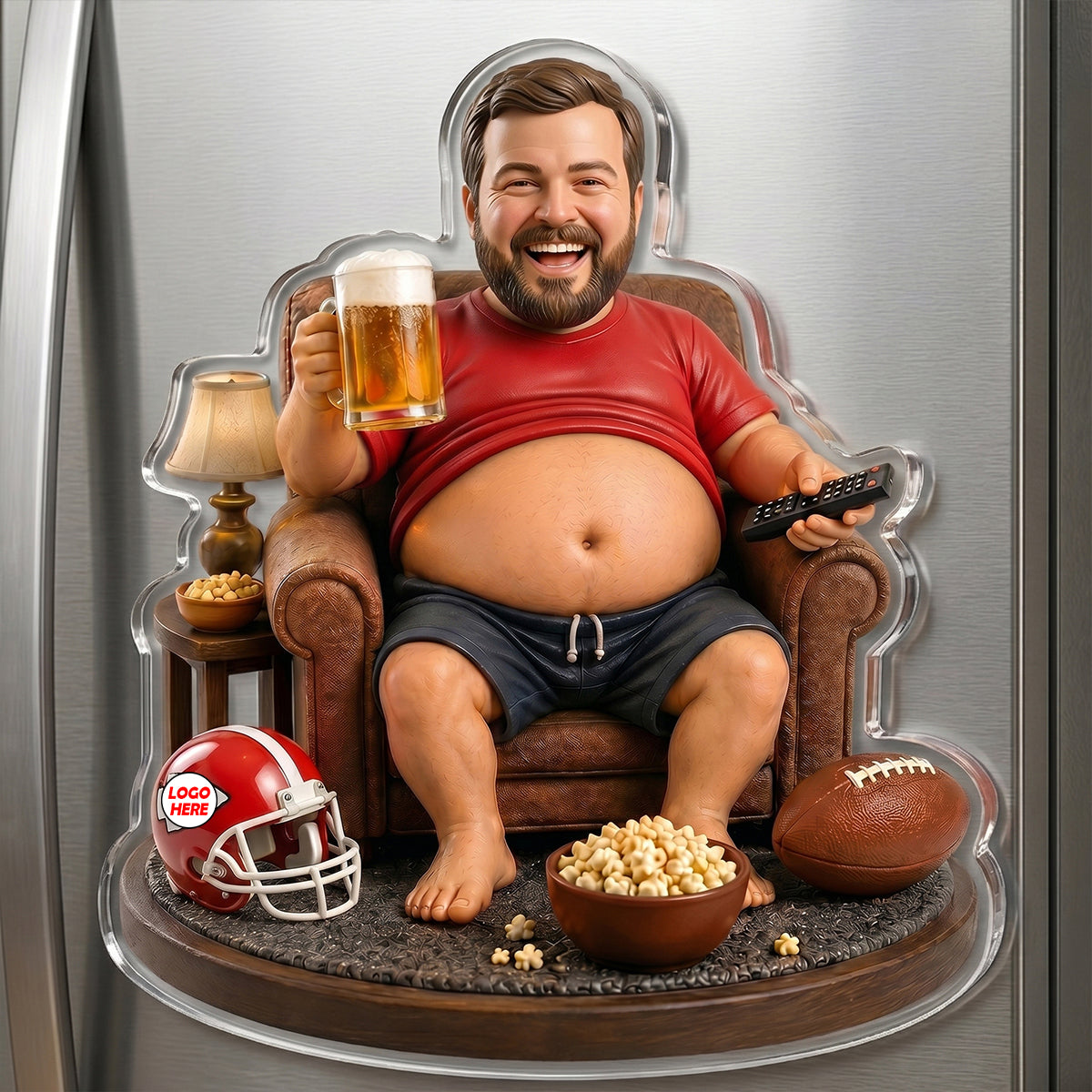 Beer And Sport Anti-collision Acrylic Fridge Magnet - Custom Photo Gifts For Sport Lovers 03natn180626-Homacus