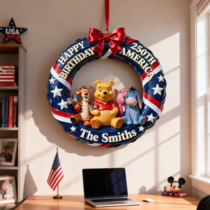 Adorable Characters Celebrating USA 250th Anniversary Wood Sign - Personalized Gifts For Family 06pglu120226-Homacus