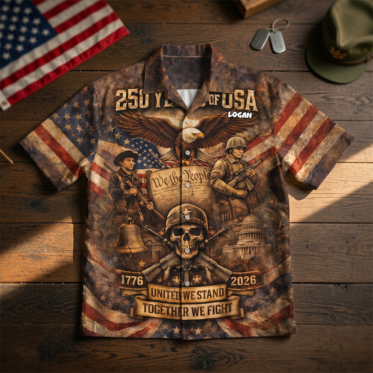 Freedom Spirit Hawaiian Shirt Personalized Patriotic Gifts 02TYDH140426-Homacus