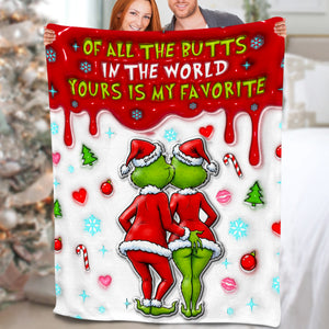 Naughty Green Monster Couple Blanket - Personalized Gifts For Couples 04NAQN031125-Homacus