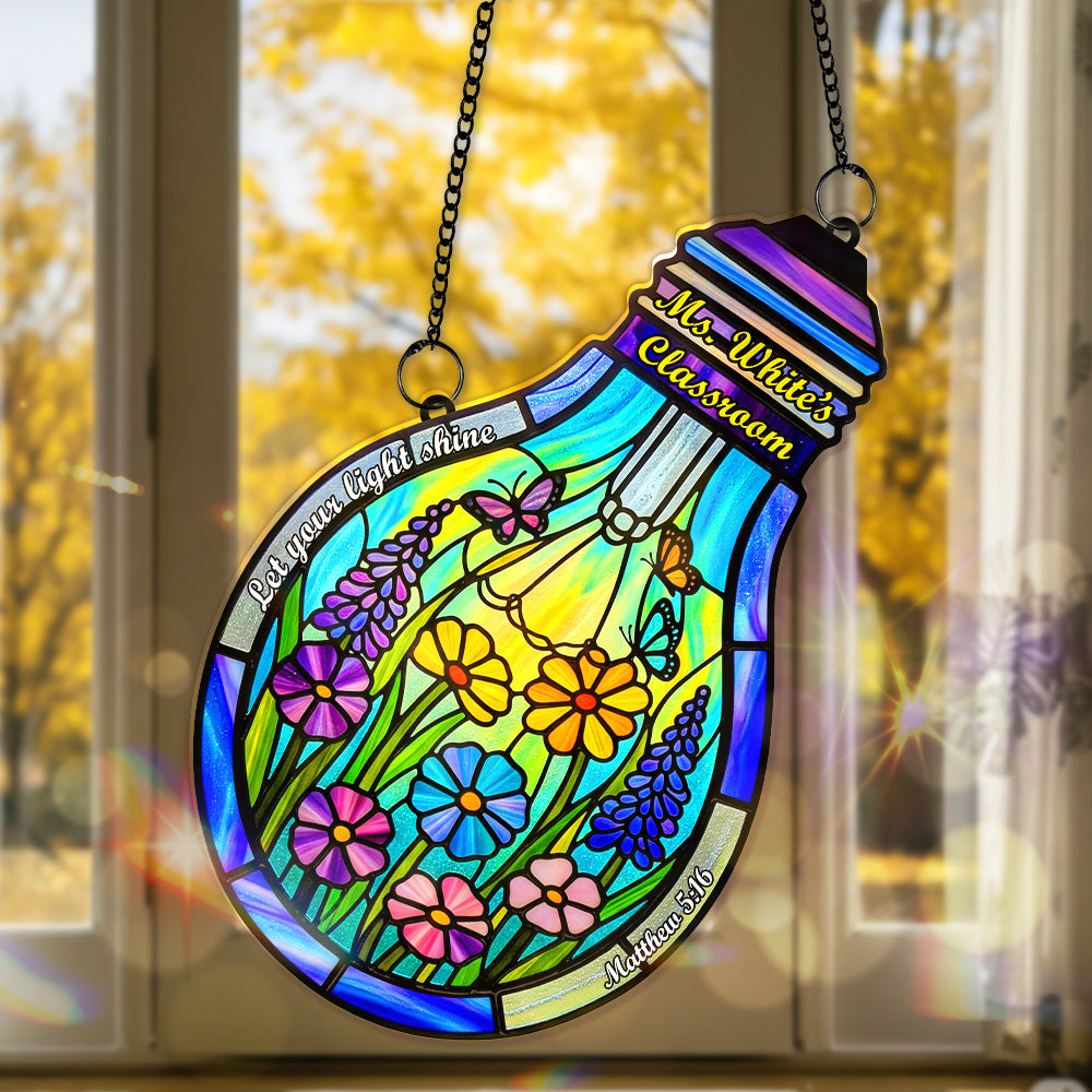 Encourage Lightbulb Suncatcher Ornament, Personalized Gifts For Teacher 01qhmg080825-Homacus