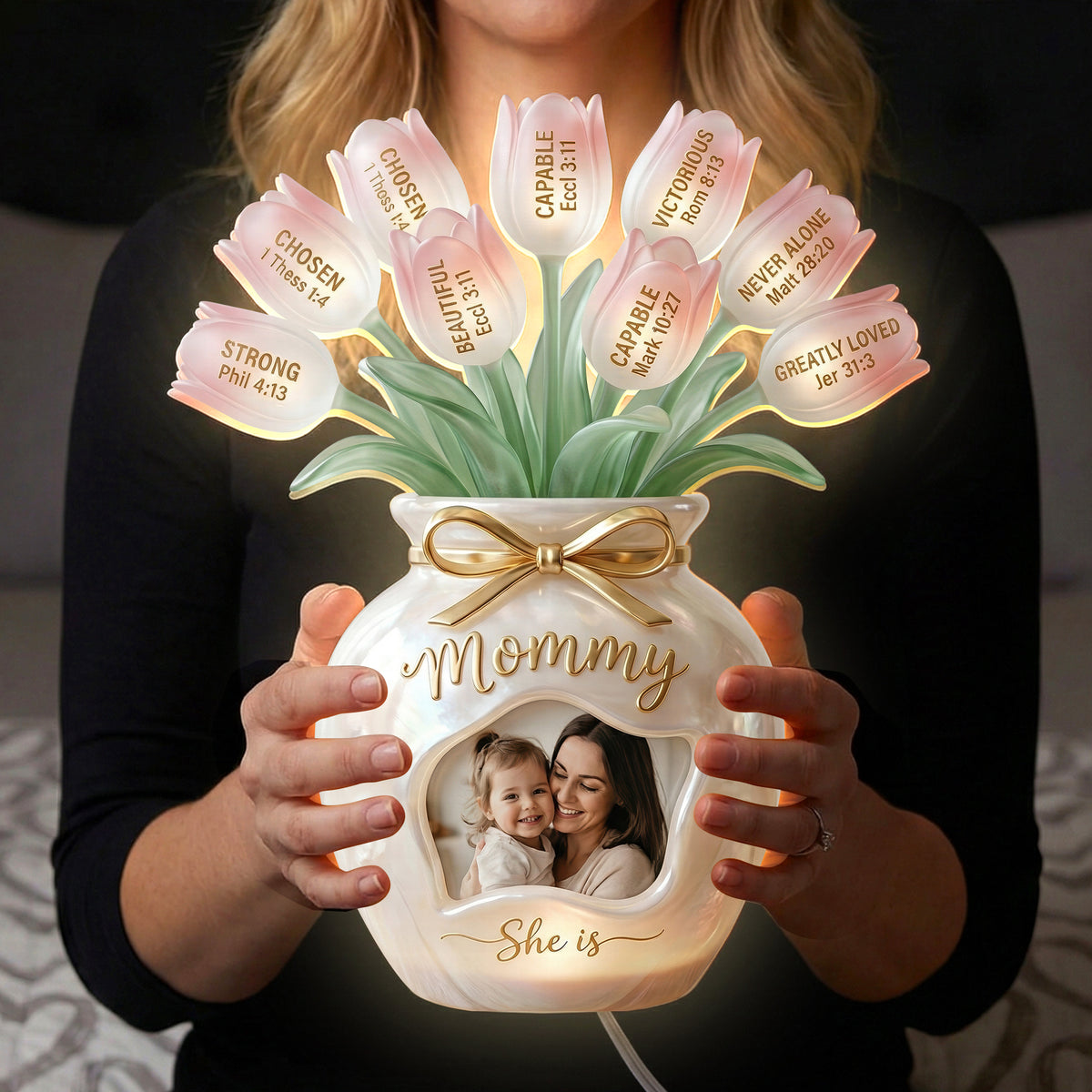 Mommy She Is Flower Acrylic Light Box - Gifts For Mother 01paqn090426-Homacus