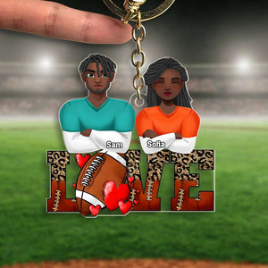 Personalized Gifts For Football Lover Acrylic Keychain Couple Valentine 01XQMH101224HG-Homacus