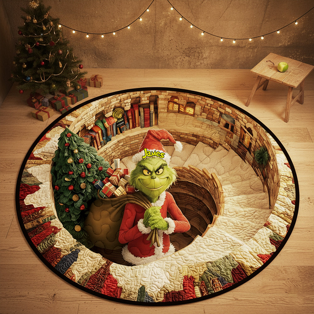 Personalized Gifts For Christmas, Green Monster Quilted Round Mat 05pgta291025-Homacus
