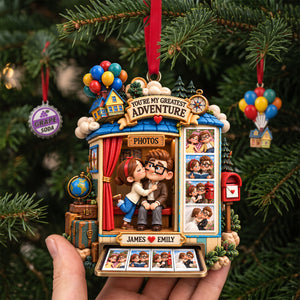 Adventurous Couple Photo Booth Ornament - Personalized Christmas Gift For Couples 05HALU220926