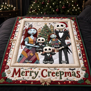 Spooky Family Merry Xmas Blanket - Personalized Christmas Gifts For Family 06padt280926