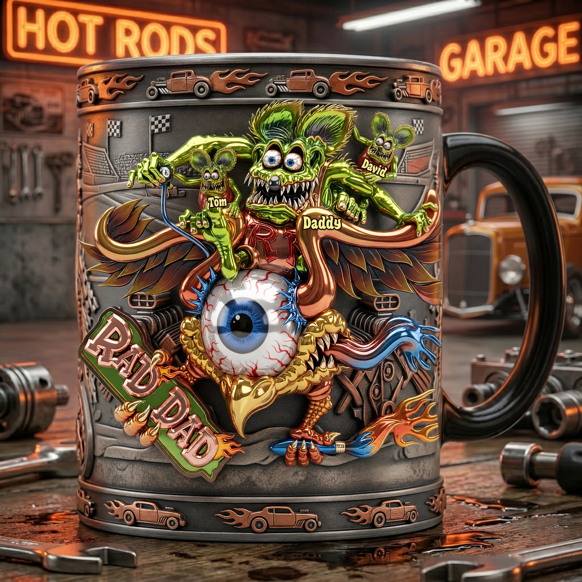 Hot Rod Rad Dad Magic Mug - Personalized Gifts For Dads 04qhlu180526-Homacus