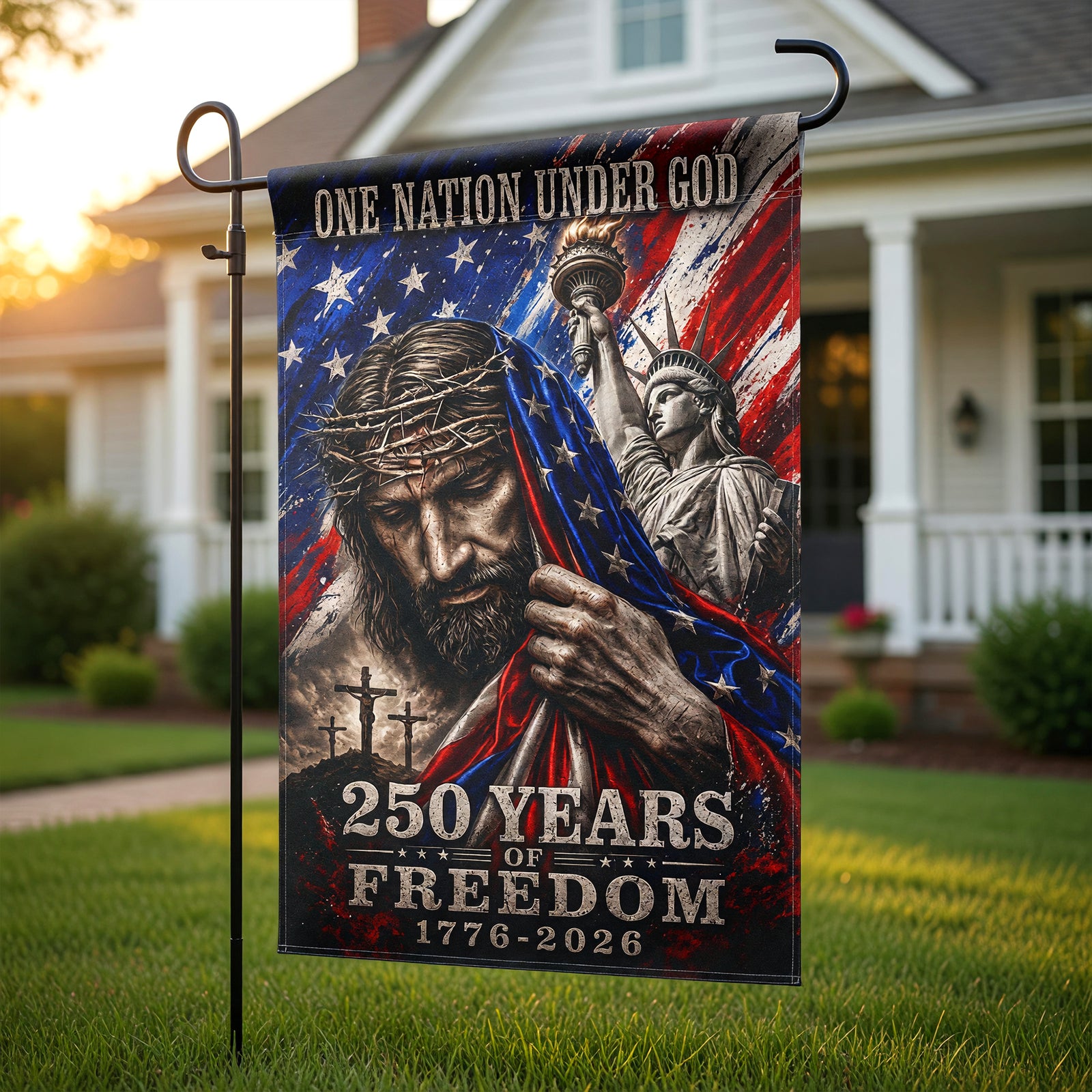 One Nation Under God - Celebrated America 250th Anniversary Garden Flag - Gifts For Patriots 06paqn280526