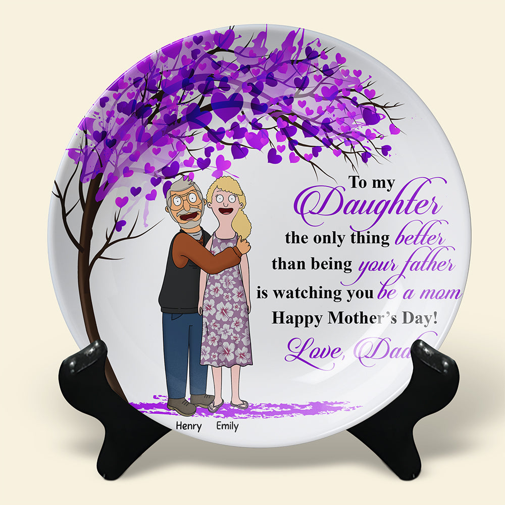 Personalized Gifts For Daughters Round Plate Happy Mother's Day 04KAQN120325HG-Homacus