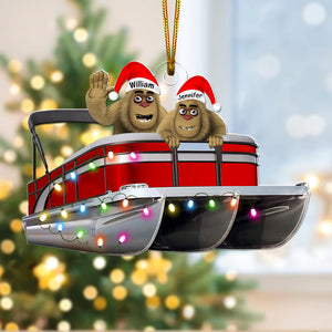 Personalized Gifts For Pontoon Lovers Christmas Ornament, Happy Bigfoot 08qhqn140924-Homacus