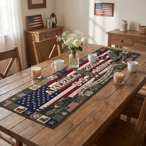 Military Table Runner - Personalized Gifts For Veteran Quilted Table Runner 04PAQN220826