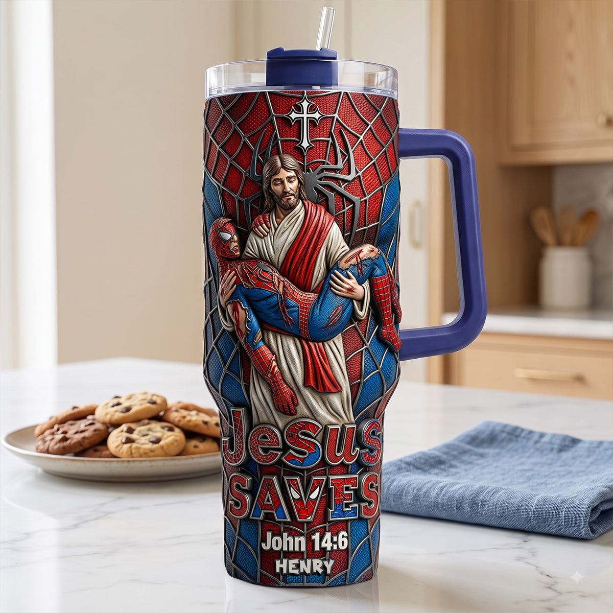 Saved By Grace 40oz Tumbler - Personalized Gifts For Christians 01HUDT050826
