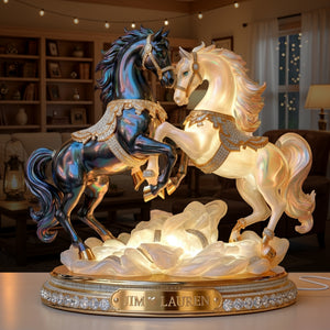 Luxury Horse Couple Light Box - Personalized Gifts For Couple & Horse Lover 06QHLU281125-Homacus