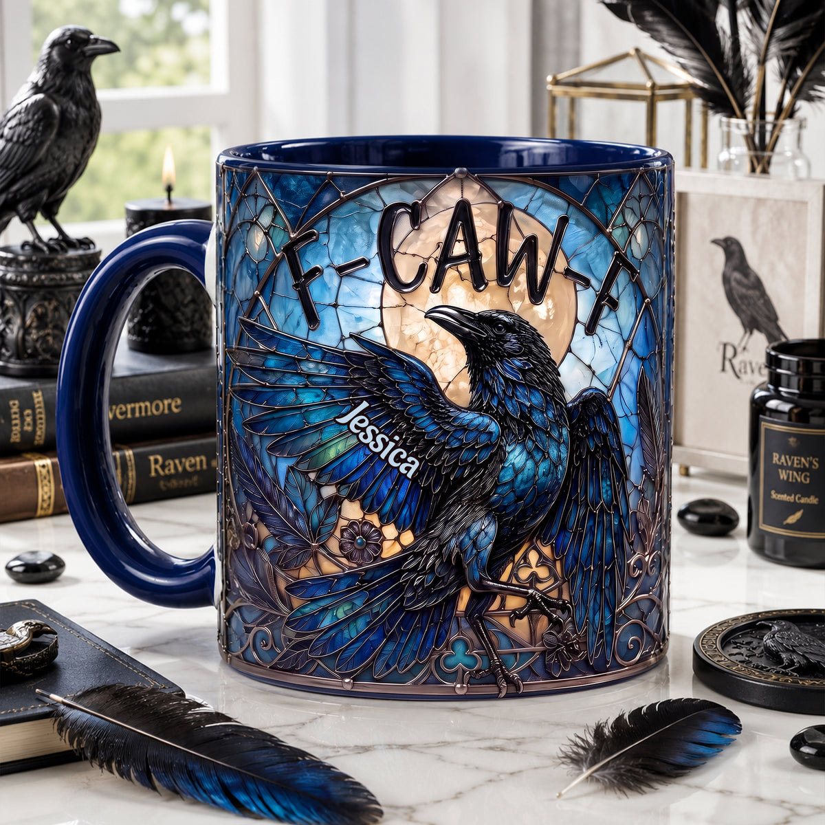Attitude Raven Accent Mug, Personalized Gifts For Gothic Occult Lovers 03qhlu010826-Homacus