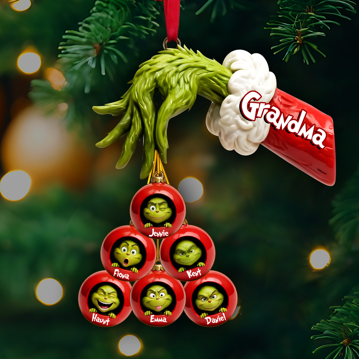 Green Monster Family Ornament - Personalized Gifts For Family Christmas Ornament 05QHLU170925-Homacus