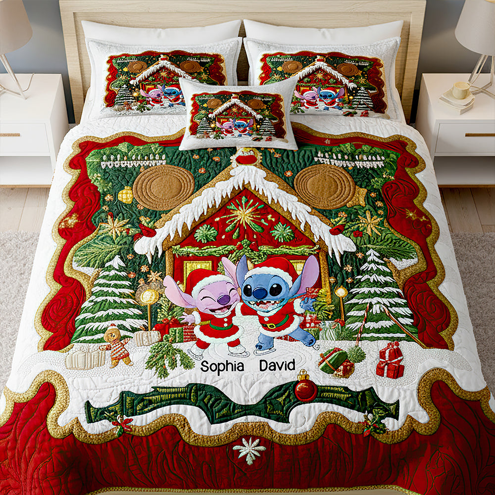 Lover's House Christmas Quilt Bedding Set Gifts For Couple 04NADT060925-Homacus