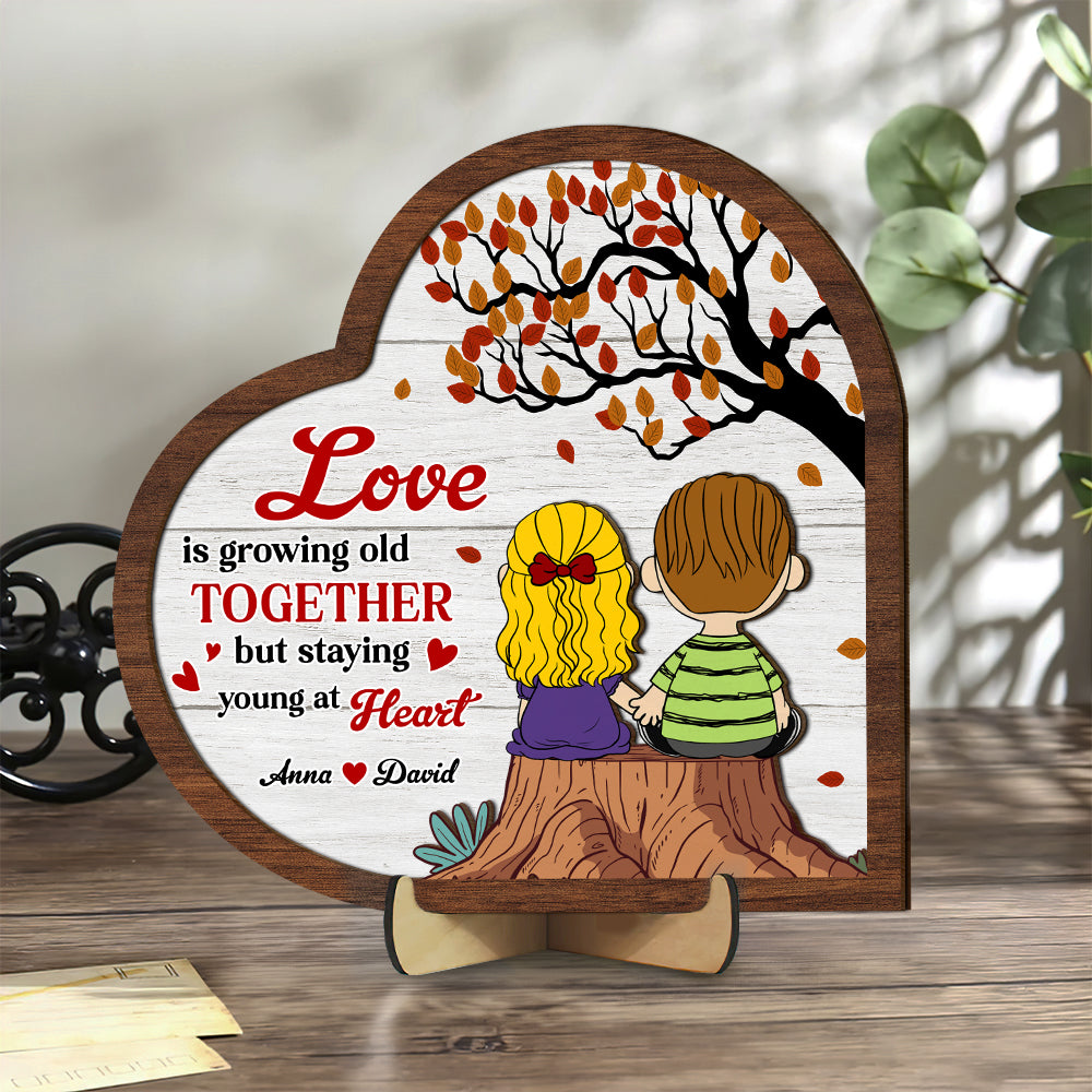 Personalized Gifts For Couple Wood Sign 05katn241224hg Love Is Growing Old Together-Homacus