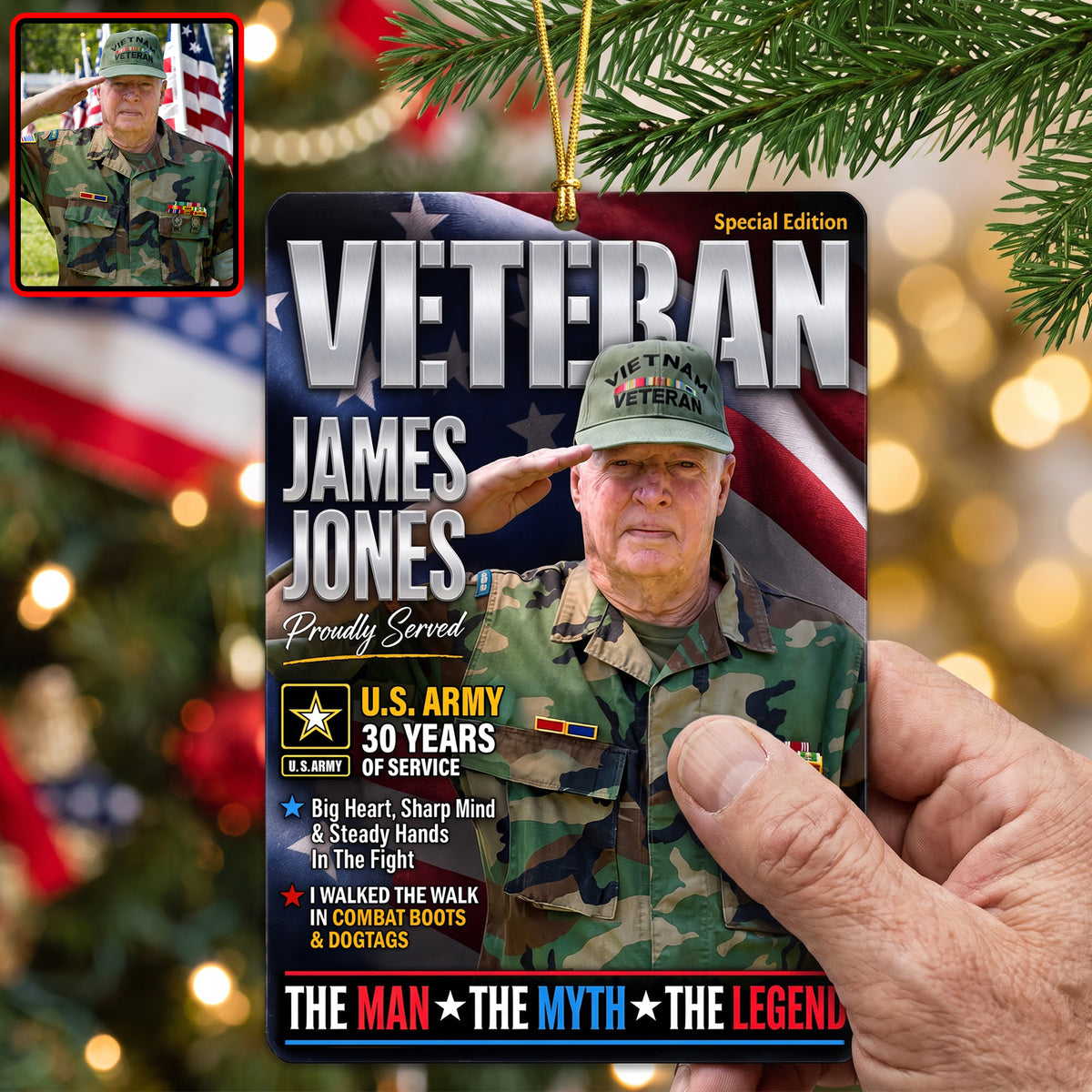 Military Honors Acrylic Ornament - Custom Photo Christmas Gifts For Veterans 05huqn260826