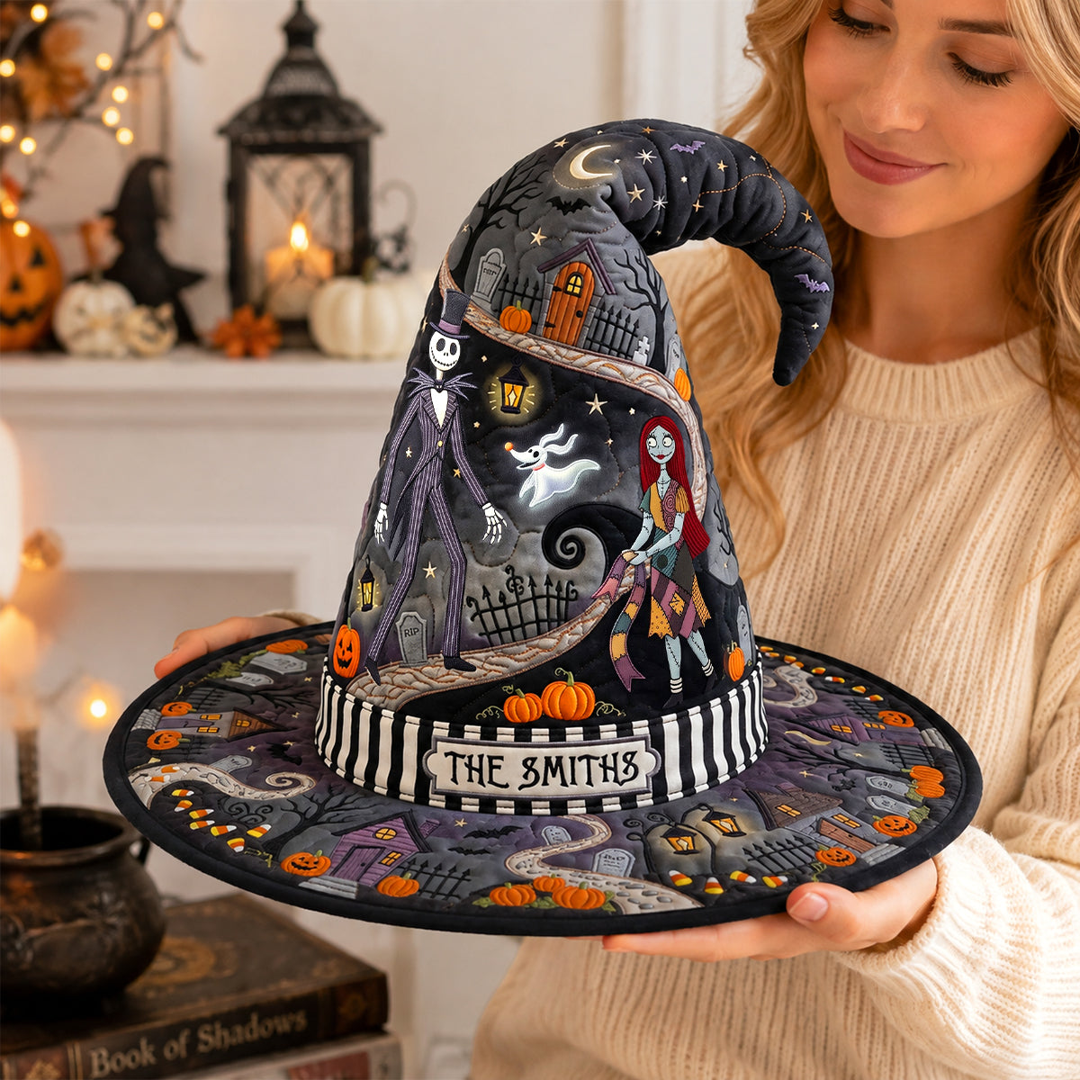 Spooky Quilted Witch Hat - Personalized Gifts For Halloween 02hadh120826