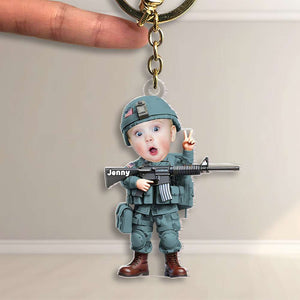 Custom Photo Gifts For Military Kid Keychain 01OHMH061224-Homacus