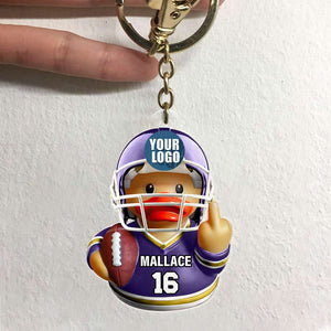 Personalized Gifts For Football Lover Keychain Rubber Duck Football Fans 05HUDT101224-Homacus