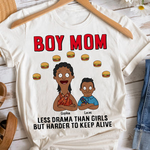 Personalized Gifts For Mom Shirt 04totn080325hg Boy Mom - Less Drama Than Girls But Harder To Keep Alive-Homacus