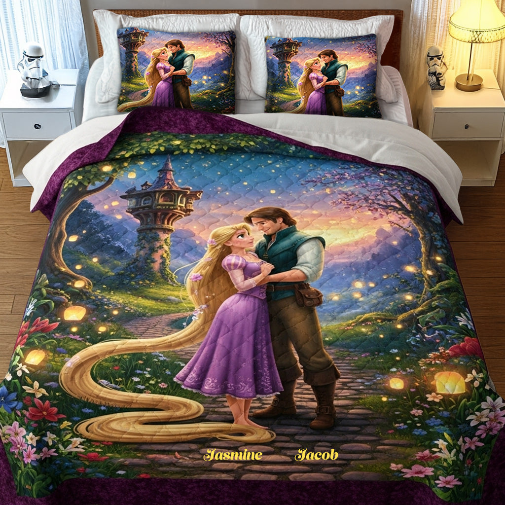 Romantic Couple Quilt Bed Set - Personalized Gifts For Couple 02tomg080725-Homacus