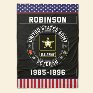 Personalized Gifts For Veteran Blanket, Custom Service Status And Details 07qhqn011124-Homacus