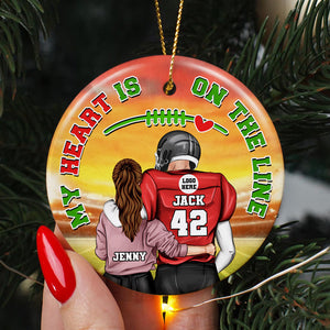 Personalized Gifts For Football Lovers Couple Ornament 02ACDT121024TM-Homacus