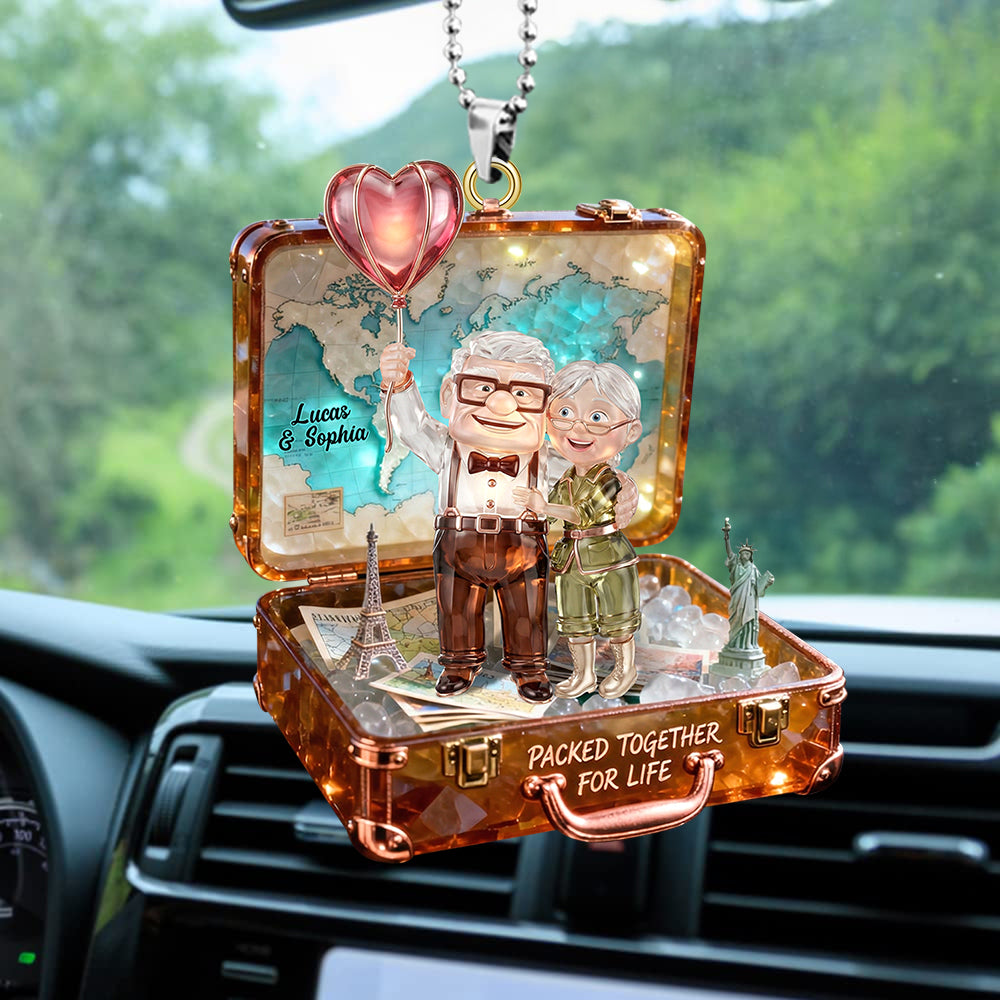 Traveling Couple Car Hanging Ornament, Personalizd Gifts For Adventurous Couple 03qhtn090126-Homacus