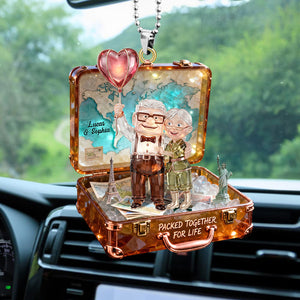 Traveling Couple Car Hanging Ornament, Personalizd Gifts For Adventurous Couple 03qhtn090126-Homacus