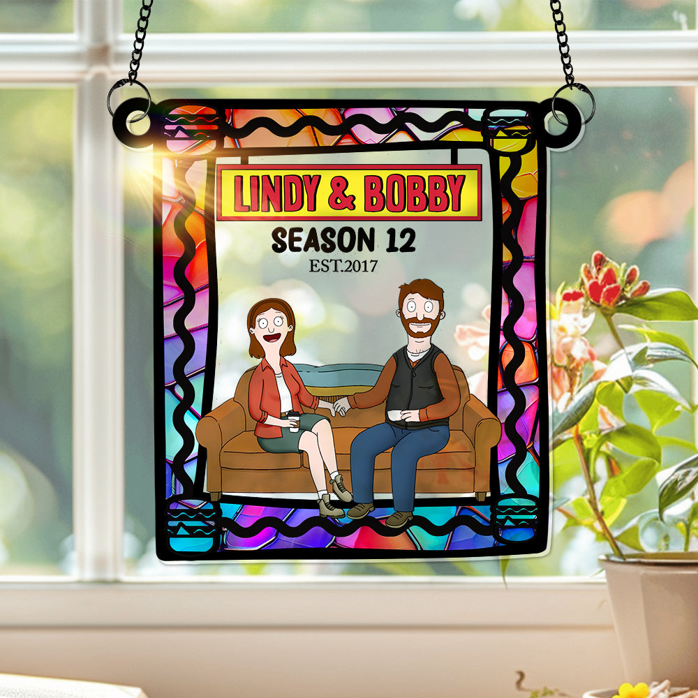 Personalized Anniversary Gift For Couple Window Hanging Suncatcher Ornament 01OHLU280225PA-Homacus