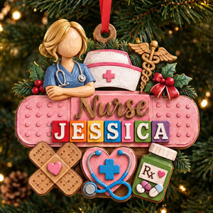 Dedicate Nurse Wood Effect Ornament, Personalized Gifts For Nurse, RN, CNA,... 01QHDT161026-Homacus