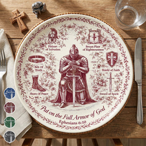 Kneeling Knight Round Ceramic Plate - Personalized Gifts For Christians 02humg130126-Homacus