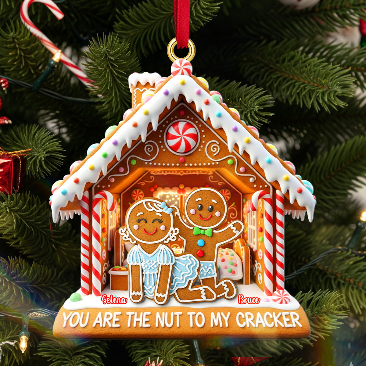 Personalized Gifts For Christmas, Naughty Couple Gingerbread Custom Shape Acrylic Ornament 02pgmg180925-Homacus