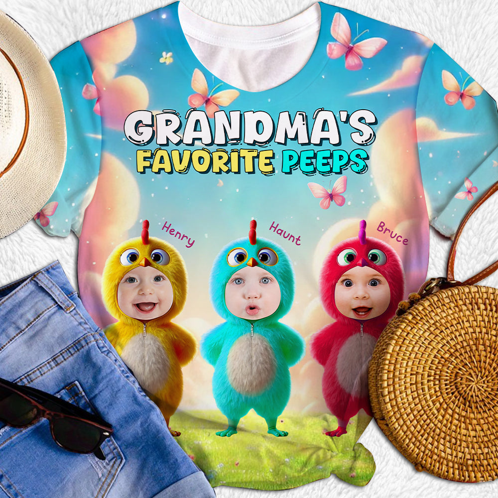 Custom Photo Gifts For Grandma Shirt 01tglu120325 Grandma's Favorite Peeps-Homacus